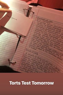 Kim Kardashian studying torts text