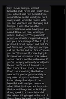 Bebe Rexha Instagram story text message fat shaming