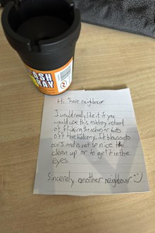 neighbour note after entitled act