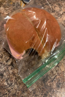 Woman sends her husband to work with a bitten sandwich every day