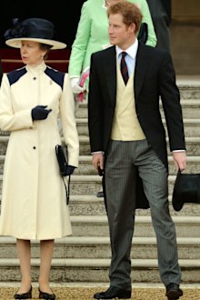 Princess Anne, The Princess Royal and Prince Harry attend a special Garden Party for the Regiment at  Buckingham Palace on May 28, 2014 in London