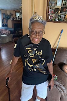 Woman marks 100th birthday with drive-thru party
