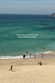 Remote worker working at the beach