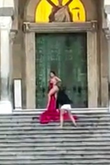 British influencer italian cathedral obscene acts