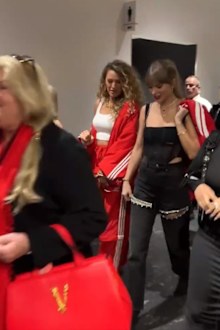 Taylor Swift arrives at the Super Bowl.