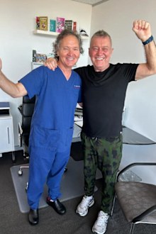 Jimmy Barnes with doctor