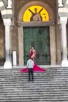 British influencer italian cathedral obscene acts