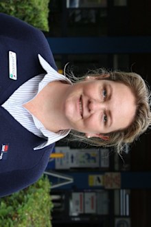 Kate Frampton POW Hospital Foundation standing at hospital