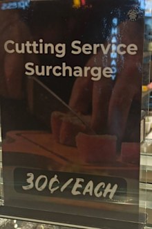Sushi extra charge