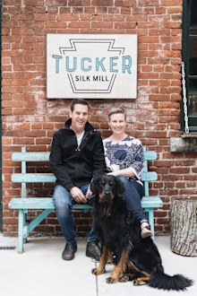 Jason, Melanie and their dog Hobart.