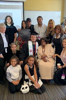 Prince Jackson and Jackson family at graduation