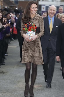 Duchess of Cambridge wears Orla Kiely coat.