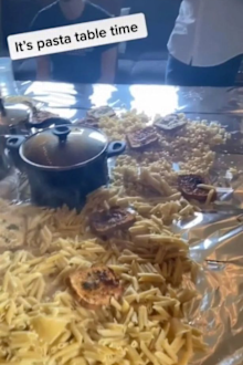 Pasta grazing table on TikTok
