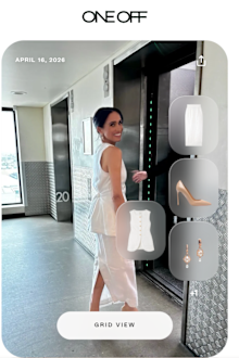 The OneOff page for Meghan, the Duchess of Sussex.