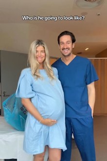Anna McEvoy gives birth
