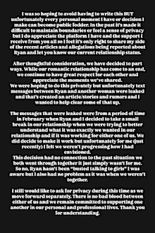 Jessika Power break-up statement