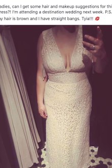 Woman gets hate online for white lace long dress