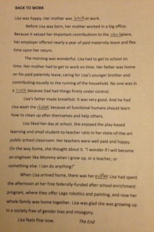 Mum re-writes daughter's sexist school worksheet