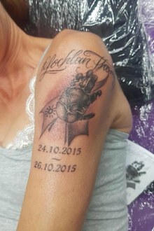 Mel got a touching tattoo in tribute of her son Lochlan.