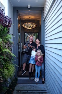 Nick Guise, with wife Alison and twin daughters Gabriella (left) and Sienna.