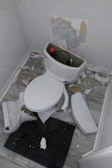 A Florida couple were shocked when the toilet in their ensuite exploded during a lightning strike.