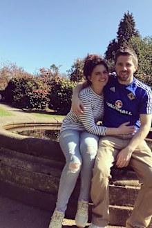 Pictured: Nurse Claire McKiernan and her partner Darren.