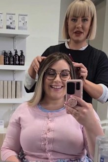 Nikita Liang had a wig professionally fitted at a hair salon in Adelaide.