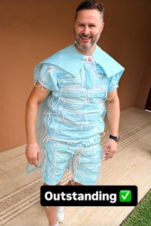 One guest created an entire outfit from masks.