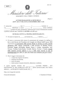 Coronavirus travel declaration