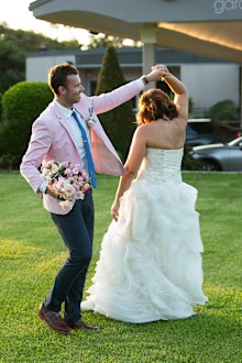 Jess' dress provided by The Sposa Group.