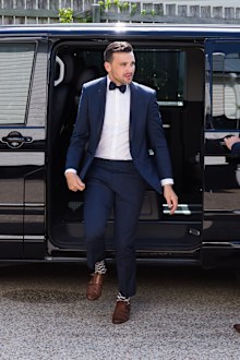 Michael's suit supplied by Ron Bennett.