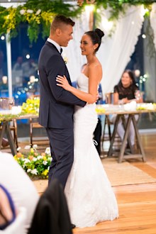 Monica's dress provided by Eternal Bridal.