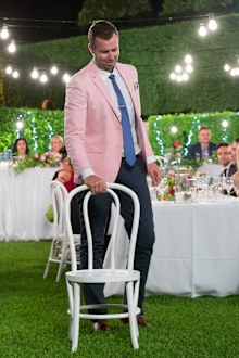 Dave's suit provided by Formal Red.