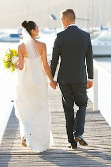 Monica's dress provided by Eternal Bridal.