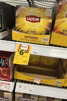 Coles sales tags per unit pricing for teabags