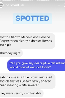 DeuxMoi reports on Sabrina Carpenter and Shawn Mendes