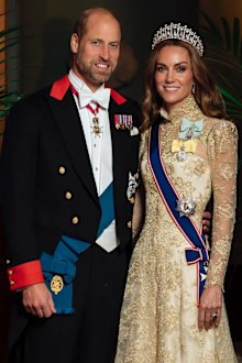 Prince William and Catherine, the Prince and Princess of Wales, ahead of the state banquet for visiting US President Donald Trump during his UK state visit on Wednesday September 17, 2025.
