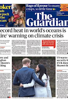 The Guardian UK front pages Prince Harry Meghan Markle royal exit