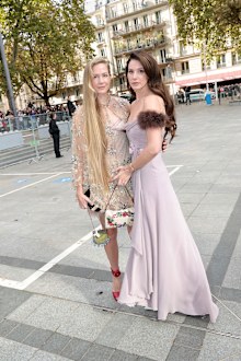 PARIS, FRANCE - OCTOBER 05: Caroline Grant and Lana Del Rey attend Valentino show as part of Paris Fashion Week on October 05, 2025 in Paris, France. (Photo by Jacopo M. Raule/Getty Images for Valentino)