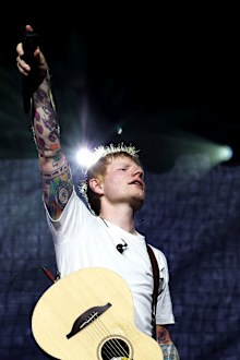INDIO, CALIFORNIA - APRIL 19: (FOR EDITORIAL USE ONLY) Ed Sheeran performs at Mojave Tent during the 2025 Coachella Valley Music and Arts Festival on April 19, 2025 in Indio, California. (Photo by Kevin Mazur/Getty Images for Coachella)