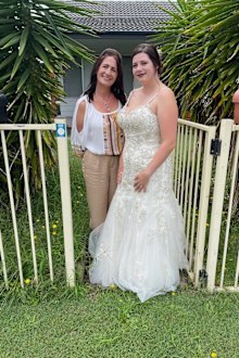 Imogen and daughter Jasmine on her wedding day.