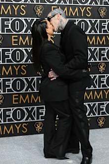Kourtney Kardashian and Travis Barker at the 75th Primetime Emmy Awards held at the Peacock Theater on January 15, 2024 in Los Angeles 