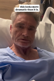 Dave Hughes posts a video from hospital