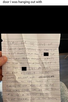 Tinder sex note