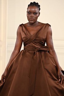 Model Angeer Amol in one of Valentino's latest haute couture creations. Credit: Pascal Le Segretain/Getty Images