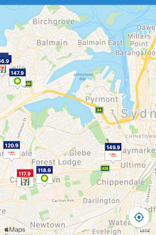 A screenshot from Sydney showed a marked difference between pumps.