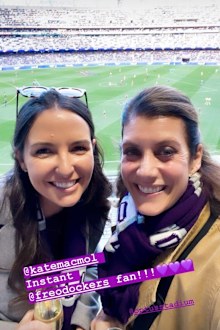 Kate Walsh wore a Fremantle Dockers scarf at the AFL Western Derby
