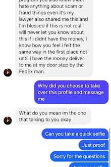 Scam account messages
