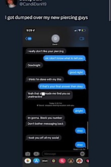 woman dumped by man for piercing reddit