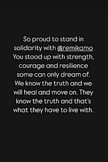 Remi Kamo reshared Donnell Wallam's story to her personal Instagram account.